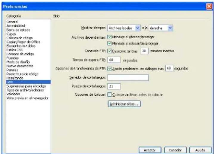 ADOBE Dreamweaver MX 2004 - Para editar las preferencias del panel Archivos: - 1