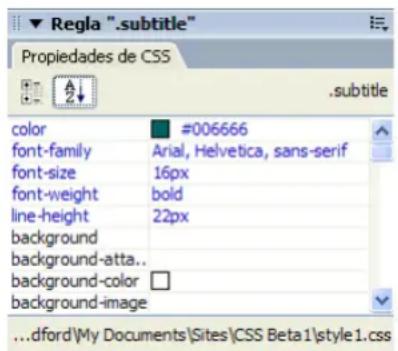 ADOBE Dreamweaver MX 2004 - Ficha Propiedades de CSS - 1