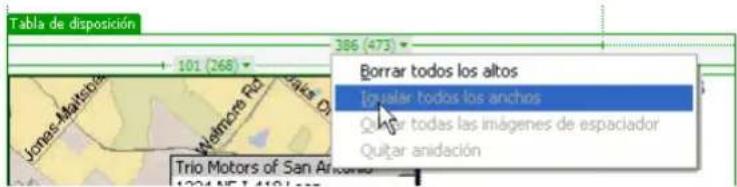 ADOBE Dreamweaver MX 2004 - Para homogeneizar los anchos: - 1