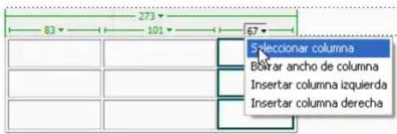 ADOBE Dreamweaver MX 2004 - Para seleccionar una sola columna: - 1