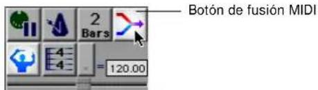 Botón de fusión MIDI 2 Bars E4 E4 = 120.00