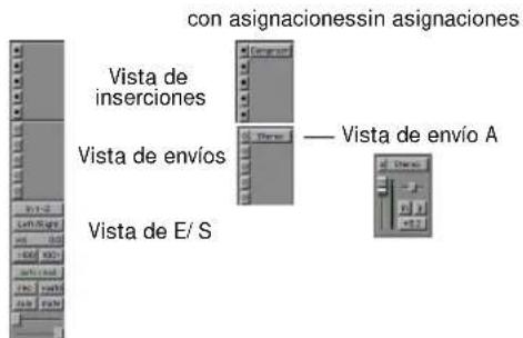 con asignacionessin asignaciones Vista de inserciones Vista de envíos Vista de E/ S — Vista de envío A