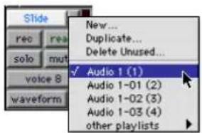Avid Pro Tools 5.1 - Selector de lista de reproducción - 1