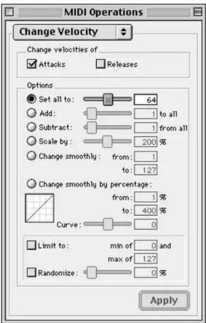Avid Pro Tools 5.1 - Change Velocity - 1