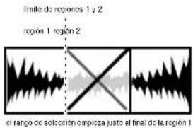 límite de regionos 1 y 2 region 1 region 2 el rango de selección empieza justo al final de la region 1