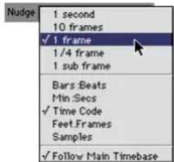 Avid Pro Tools 5.1 - Definición del valor de Nudge - 1