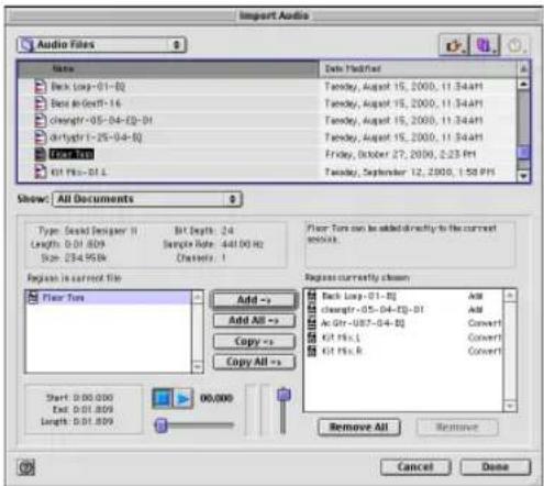 Avid Pro Tools 5.1 - Uso del comando Import Audio - 1