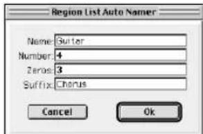 Avid Pro Tools 5.1 - Parámetros de asignación automática de nombres - 1