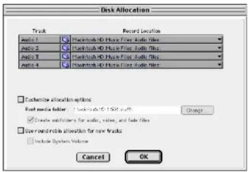 Avid Pro Tools 5.1 - Asignación de disco - 1