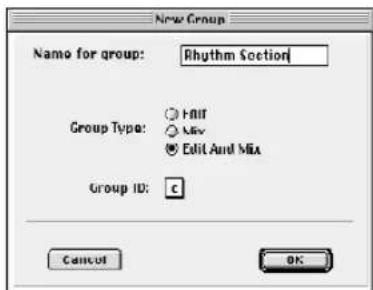 Avid Pro Tools 5.1 - Creación de grupos - 2