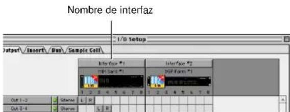 Nombre de interfaz I/O Setup Output Insert Bus Sample Cell Inter facing *1 USB Source *1 Inter facing *2 USB Form *1 Out 1-2 Out 3-4 Shwave L R L R