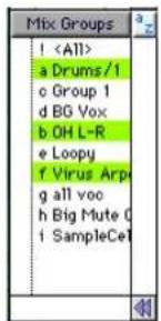 Avid Pro Tools 5.1 - Lista Mix Groups - 1