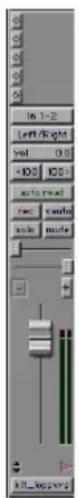 In 1-2 Left/Right vol 0.0 <100 100> auto read rec audio solo mode kill_kosms