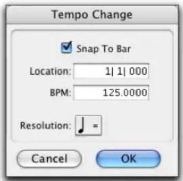 Avid Pro Tools 6.7 - Para insertar un suceso de tempo predeterminado: - 1