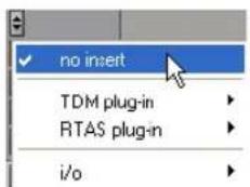 no insert TDM plug-in RTAS plug-in i/o