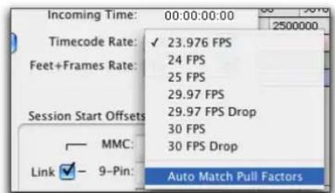 Avid Pro Tools 6.7 - Ajuste automático de factores de pull - 1