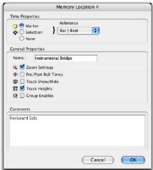 Avid Pro Tools 6.7 - Propiedades de ubicaciones de memoria - 1