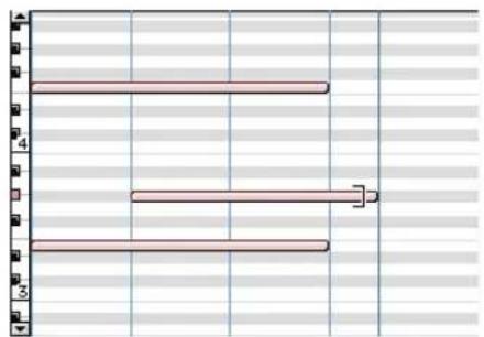 Avid Pro Tools 6.7 - Para cambiar los puntos de inicio o fin de un grupo de notas MIDI: - 2