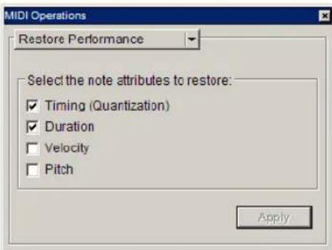 Avid Pro Tools 6.7 - Para restaurar los atributos de temporización, duración, velocidad o tono originales de una nota: - 1