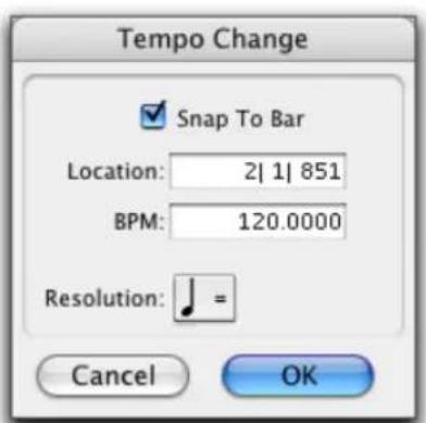 Avid Pro Tools 6.7 - Inserción manual de un suceso de tempo - 1