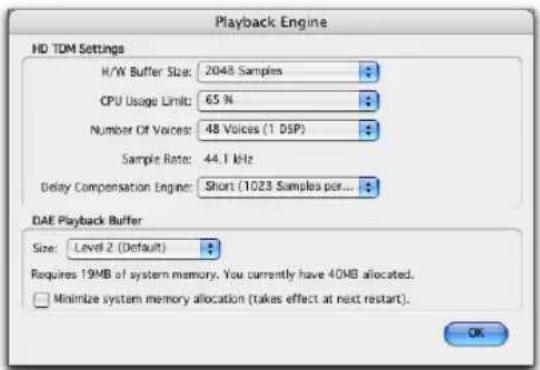 Avid Pro Tools 6.7 - Cuadro de diálogo Playback Engine - 1