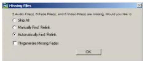 Avid Pro Tools 6.7 - Para abrir una sesión con archivos perdidos: - 1