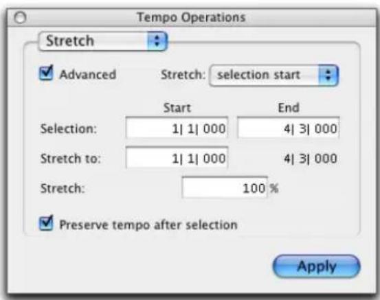 Avid Pro Tools 6.7 - Página Stretch: Advanced - 1