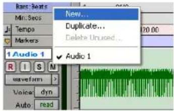 Avid Pro Tools 6.7 - Para grabar en una lista de reproducción nueva de una pista: - 1