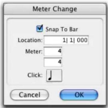 Meter Change Snap To Bar Location: 1| 1| 000 Meter: 4 4 Click: Cancel OK
