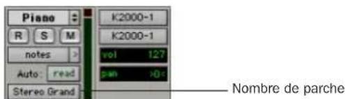 Piano R S M notes > Auto: read Stereo Grand K2000-1 K2000-1 vol 127 pan :04 Nombre de parche