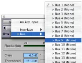 no key input interface bus 29 15 Reduction Gain 0.0 dB Threshold -31.0 dB ✓ > Bus 1 (Mono) > Bus 2 (Mono) > Bus 3 (Mono) > Bus 4 (Mono) > Bus 5 (Mono) > Bus 6 (Mono) > Bus 7 (Mono) > Bus 8 (Mono) > Bus 9 (Mono) > Bus 10 (Mono) > Bus 11 (Mono) > Bus 12 (Mono) > Bus 13 (Mono) > Bus 14 (Mono)