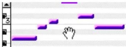 Avid Pro Tools 6.7 - Para recorrer en sentido vertical la vista de notas de una pista MIDI: - 2