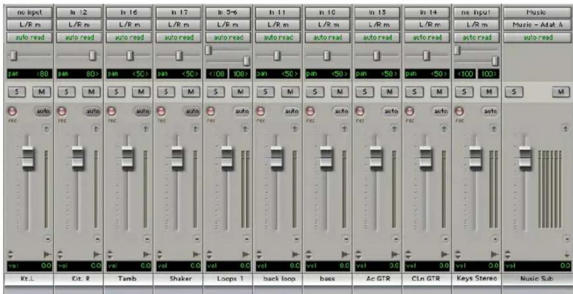Avid Pro Tools 6.7 - Ejemplos de combinaciones des submezclas - 2