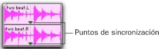 two beat.L two beat.R — Puntos de sincronización