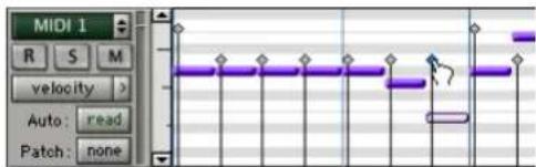 Avid Pro Tools 6.7 - Para editar la velocidad MIDI: - 1
