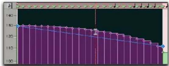 Avid Pro Tools 6.7 - Para seleccionar una curva de sucesos en el editor de tempo: - 1