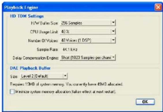 Avid Pro Tools 6.7 - Para cambiar el tamaño del búfer de reproducción DAE: - 1