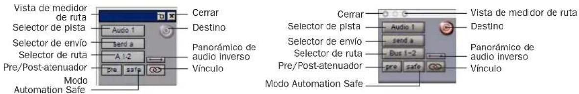 Vista de medidor de ruta Selector de pista Selector de envío Selector de ruta Pre/Post-atenuador Modo Automation Safe Cerrar Destino A Audio 1 Send a A 1-2 pre safe Panorámico de audio inverso Vínculo Cerrar Vista de medidor de ruta Destino Selector de pista send a Selector de envío Selector de ruta Pre/Post-atenuador pre safe Panorámico de audio inverso Vínculo Modo Automation Safe