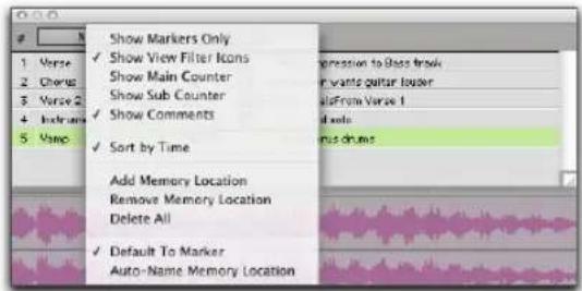Avid Pro Tools 6.7 - Ventana Memory Locations - 2