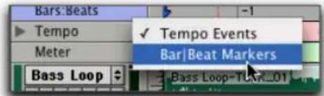 Avid Pro Tools 6.7 - Para elegir sucesos de tempo o marcadores de compás|tiempo: - 1