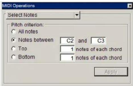 Avid Pro Tools 6.7 - Para abrir la ventana Select Notes: - 1