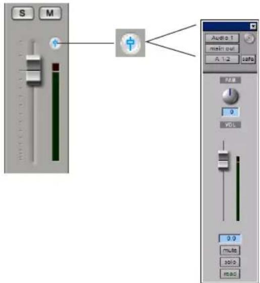 Avid Pro Tools 6.7 - Para abrir la ventana Output de una pista: - 1