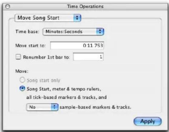 Avid Pro Tools 6.7 - Para abrir la página Move Song Start: - 2