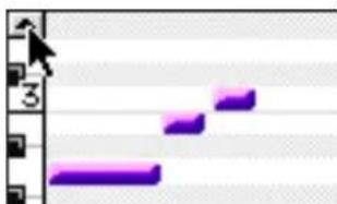 Avid Pro Tools 6.7 - Para recorrer en sentido vertical la vista de notas de una pista MIDI: - 1