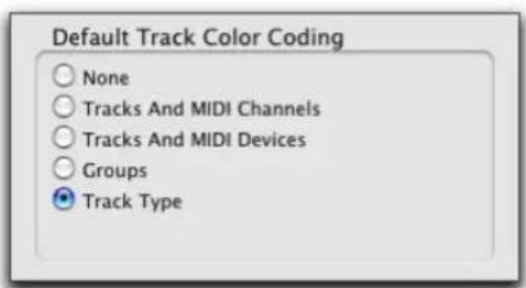 Avid Pro Tools 6.7 - Default Track Color Coding - 1