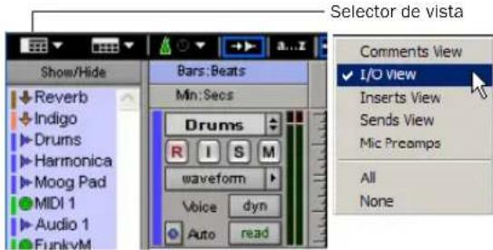 Avid Pro Tools 6.7 - Para mostrar y ocultar las vistas en las ventanas Mix o Edit: - 1