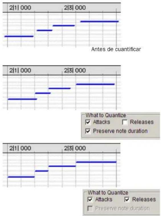 2|1| 000 2|3| 000 Antes de cuantificar 2|1| 000 2|3| 000 What to Quantize ✓ Attacks ☐ Releases ✓ Preserve note duration 2|1| 000 2|3| 000 What to Quantize ✓ Attacks ✓ Releases ☐ Preserve note duration