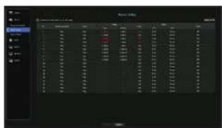 Screenshot of a software interface showing a data table with columns and rows, likely from an older file or report.