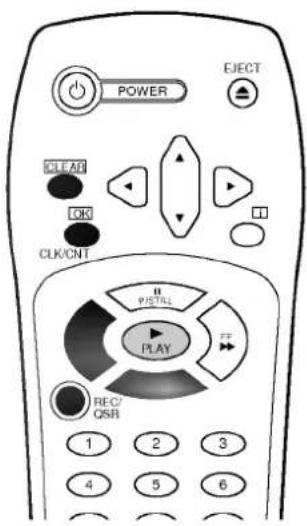 POWER EJECT CLEAR OK CLK/CNT PISTILL PLAY REC/QSR 1 2 3 4 5 6