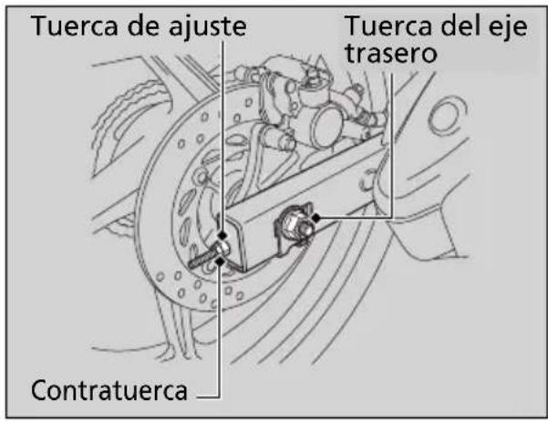 Tuerca de ajuste Tuerca del eje trasero Contratuerca